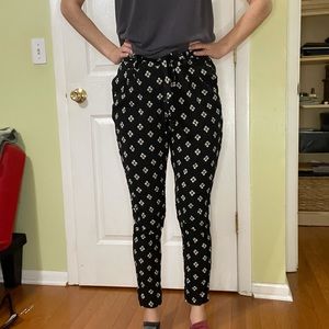 Black printed joggers